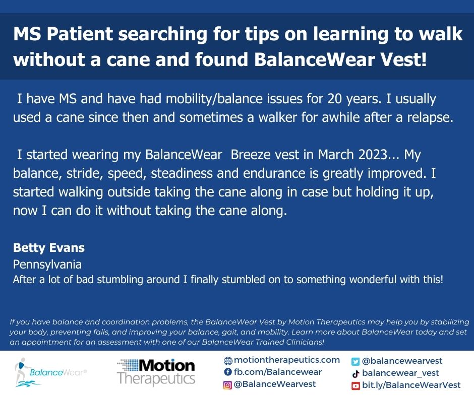 Walking Without a Cane Person with Multiple Sclerosis Testimonial